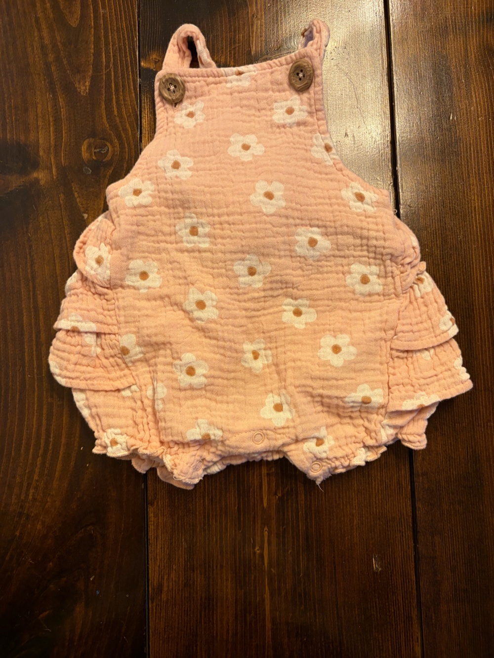 Emily and Oliver 3-6M Pink Muslin Overall Outfit